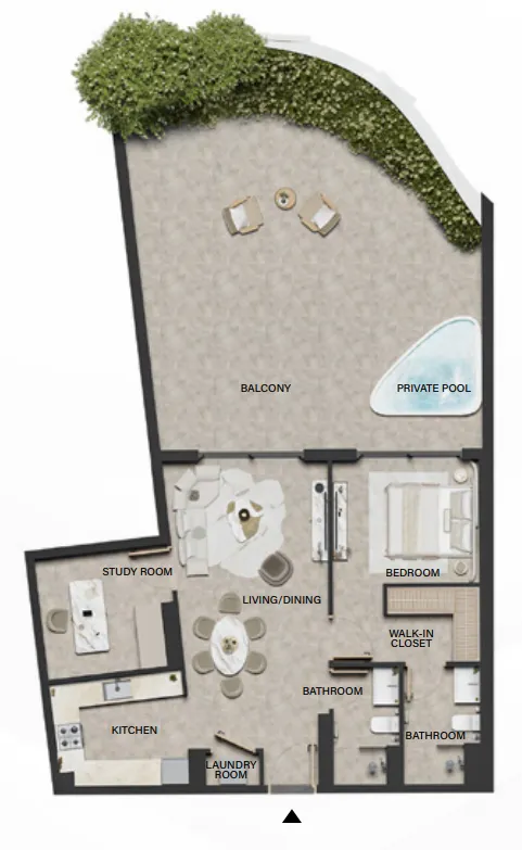 Weybridge Gardens 4 1 bed floor plan, 1,515 sqft