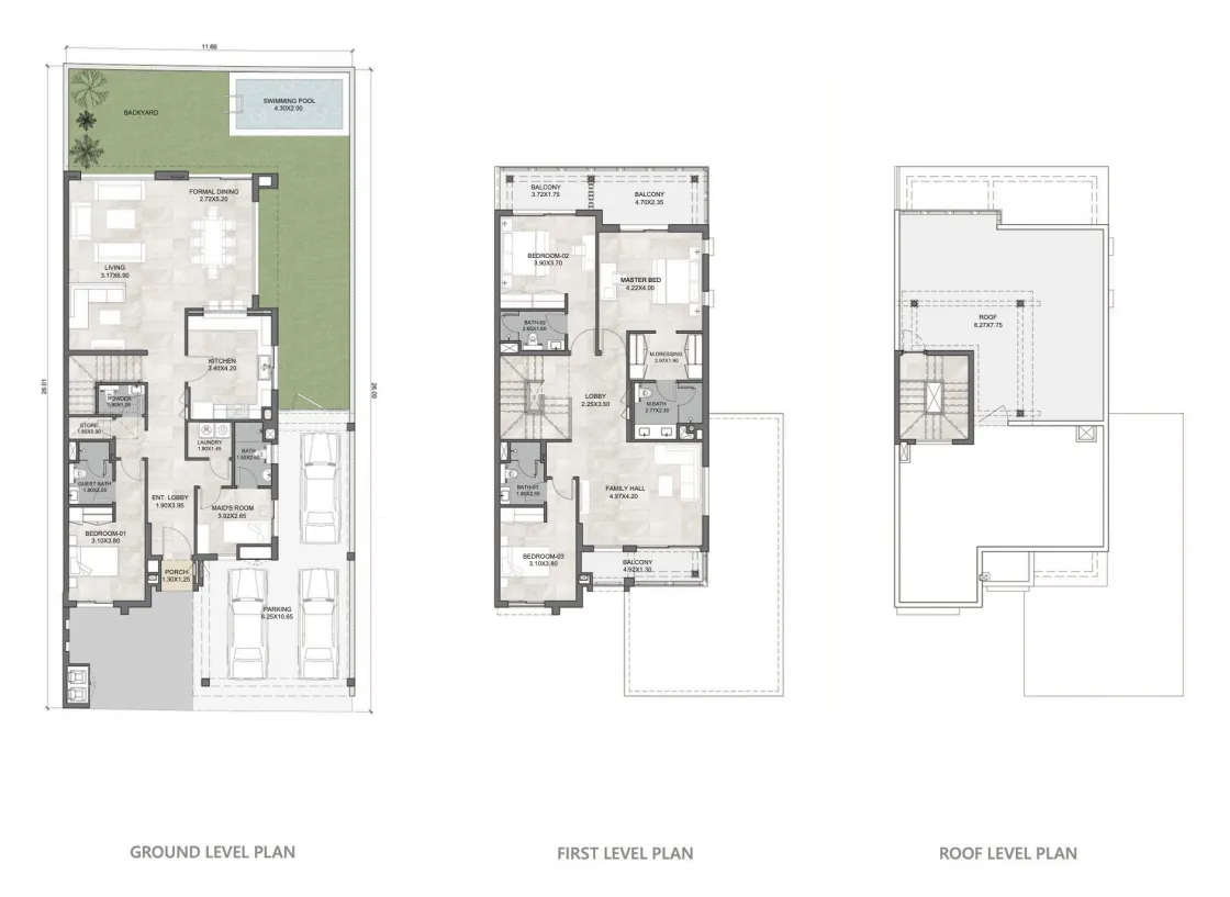 Hayat 6 4 bed floor plan, 3,801 sqft
