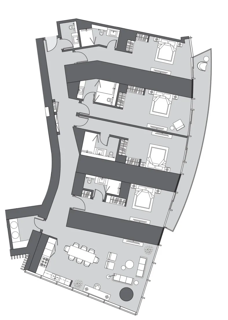 Six Senses Residence 4 bed floor plan, 3,326 sqft