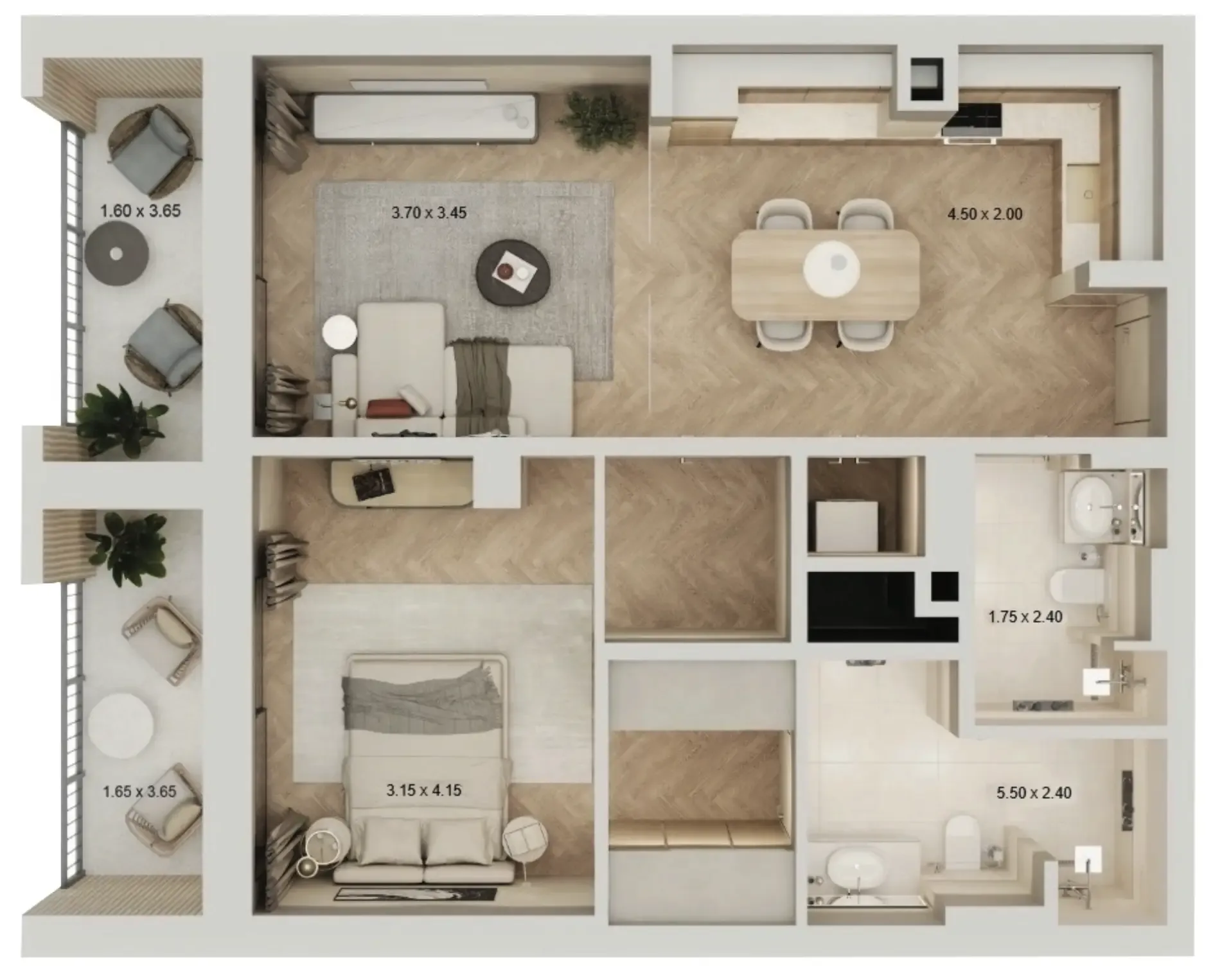Arisha Terraces 1 bed floor plan, 896 sqft
