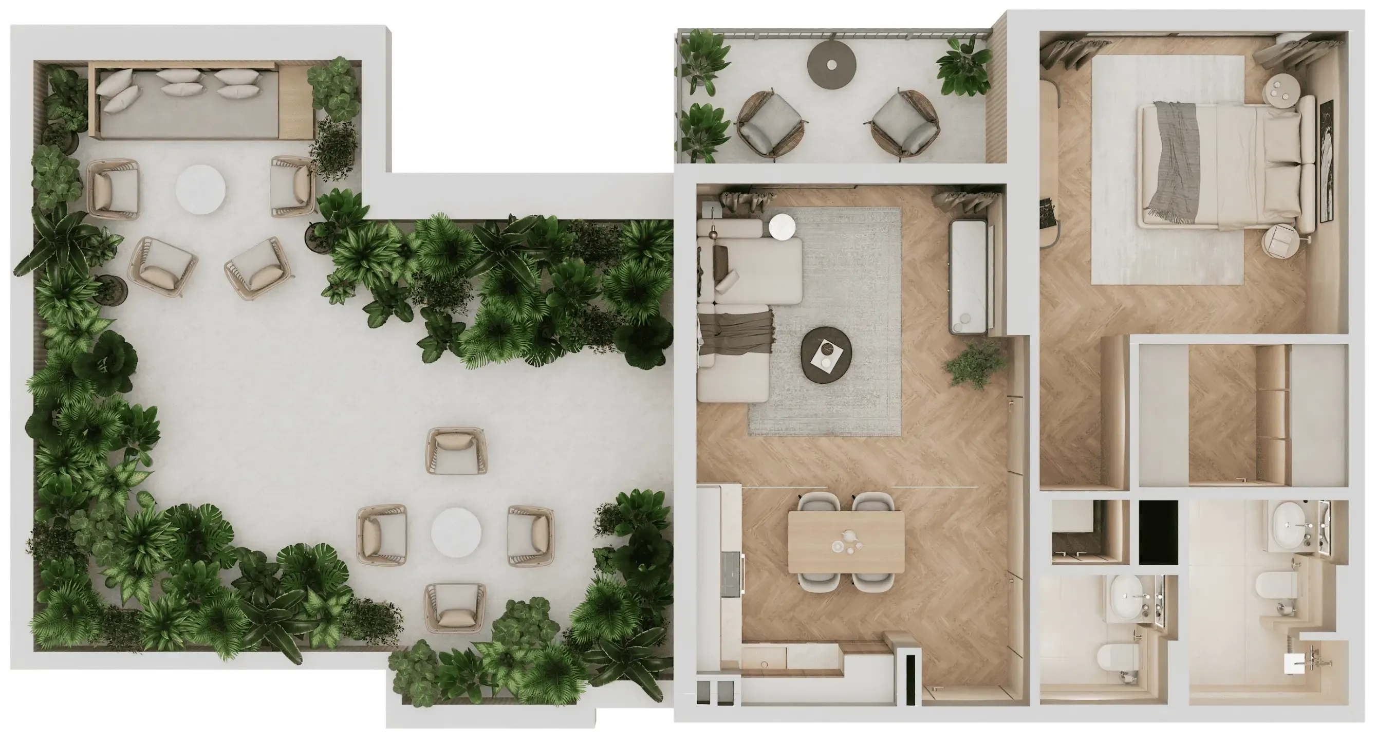 Arisha Terraces 1 bed floor plan, 1,421 sqft