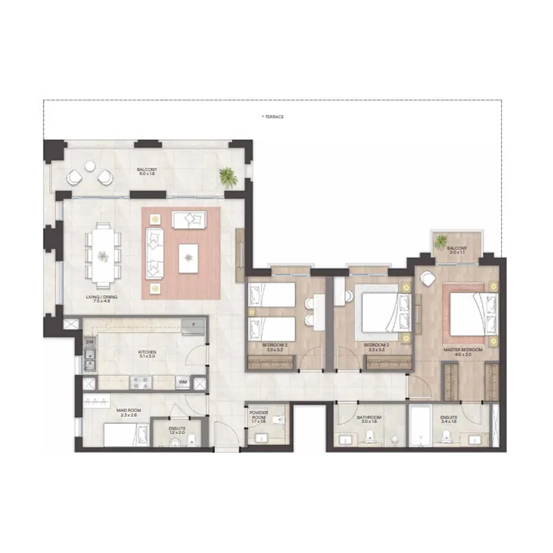 Bloom Living - Granada 3 bed floor plan, 1,794 sqft