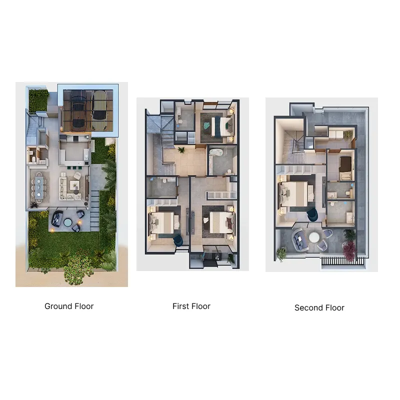 Sun Island Villas 4 bed floor plan, 2,774 sqft