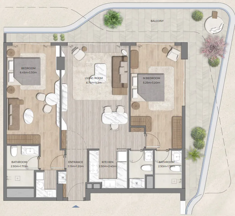 Tomorrow 166 2 bed floor plan, 1,613 sqft