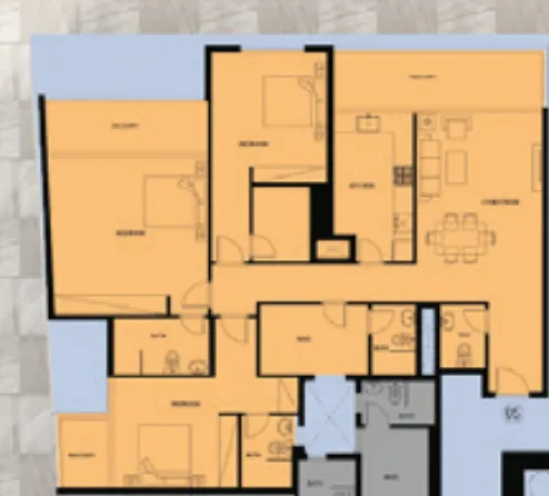 Faradis Tower 3 bed floor plan, 1,888 sqft