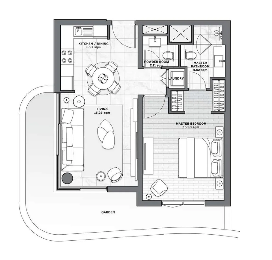Marriott Residences by Dar Global 1 bed floor plan, 698 – 963 sqft