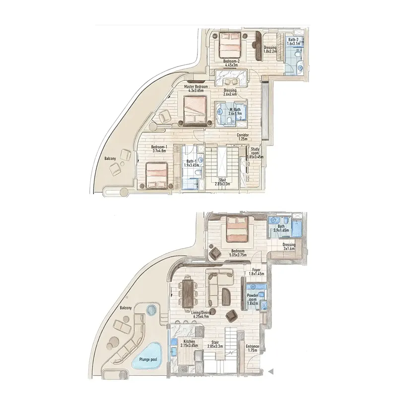 Flow 25 4 bed floor plan, 2,880 – 2,881 sqft