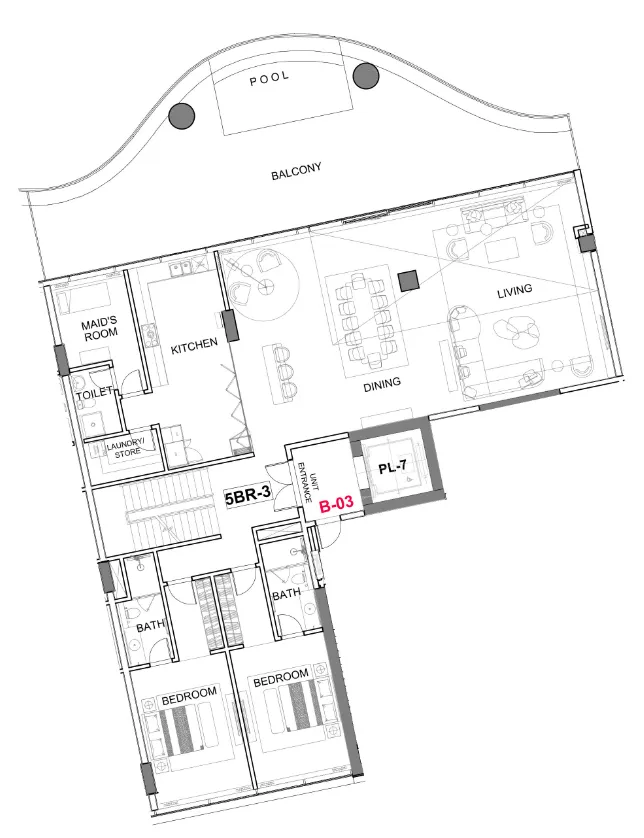 Cavalli Couture 3 bed floor plan, 4,046 sqft