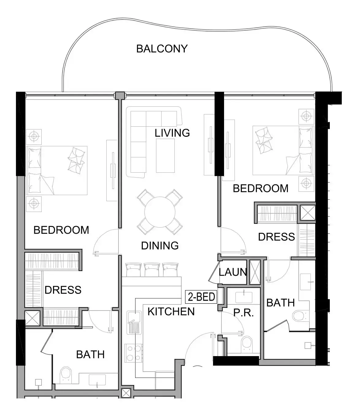Damac Lagoons Views Phase 3 2 bed floor plan, 1,168 sqft