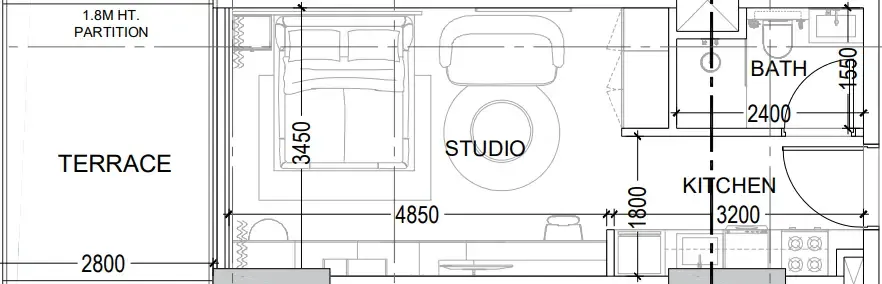 Al Haseen Residences 6 Studio floor plan, 432 sqft