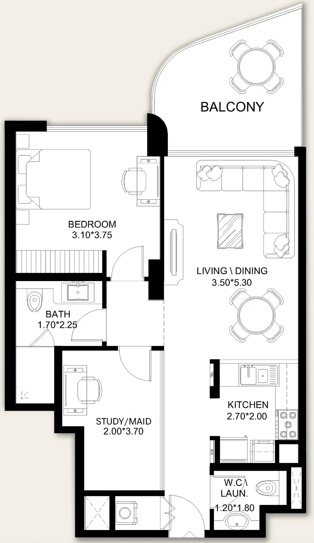 X11 1 bed floor plan, 933 sqft