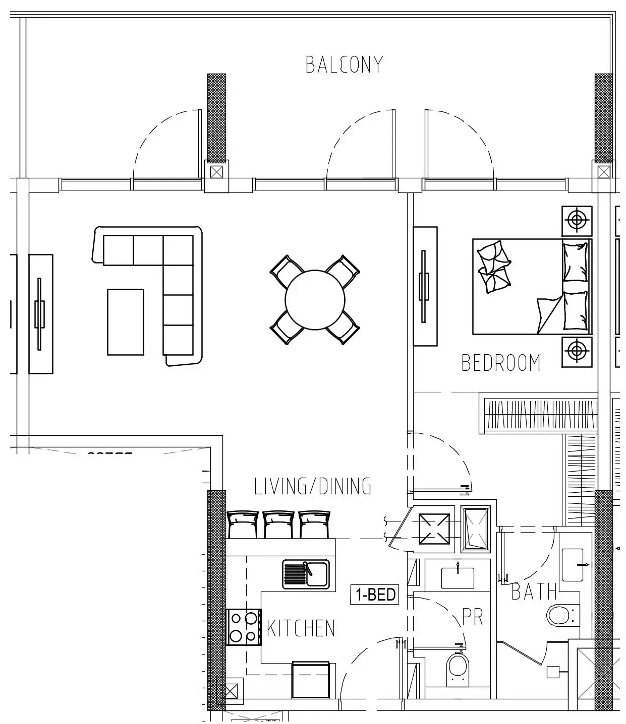 Damac Riverside Views 1 bed floor plan, 1,049 sqft