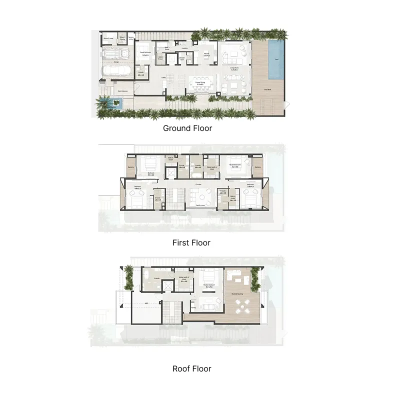 Al Thuraya Island 6 bed floor plan, 7,159 sqft