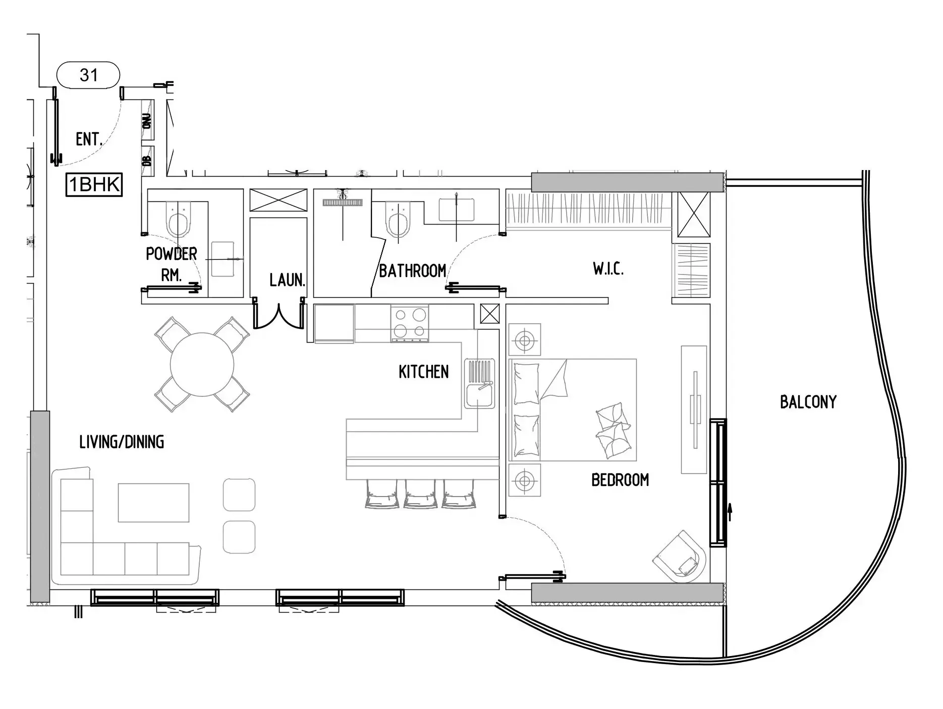Damac Lagoons Views Phase 3 1 bed floor plan, 953 sqft