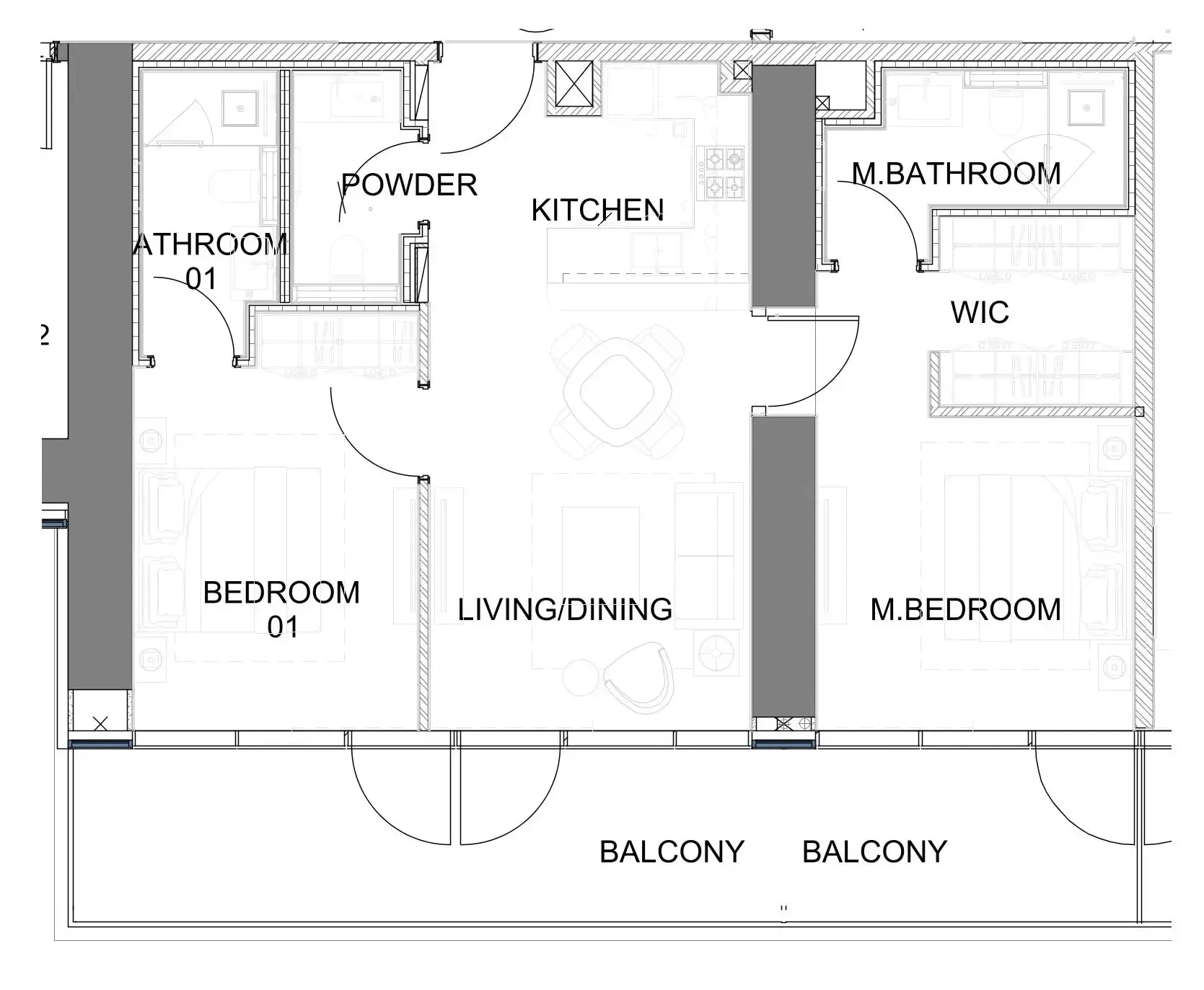 Damac Safa Gate 2 bed floor plan, 1,174 sqft