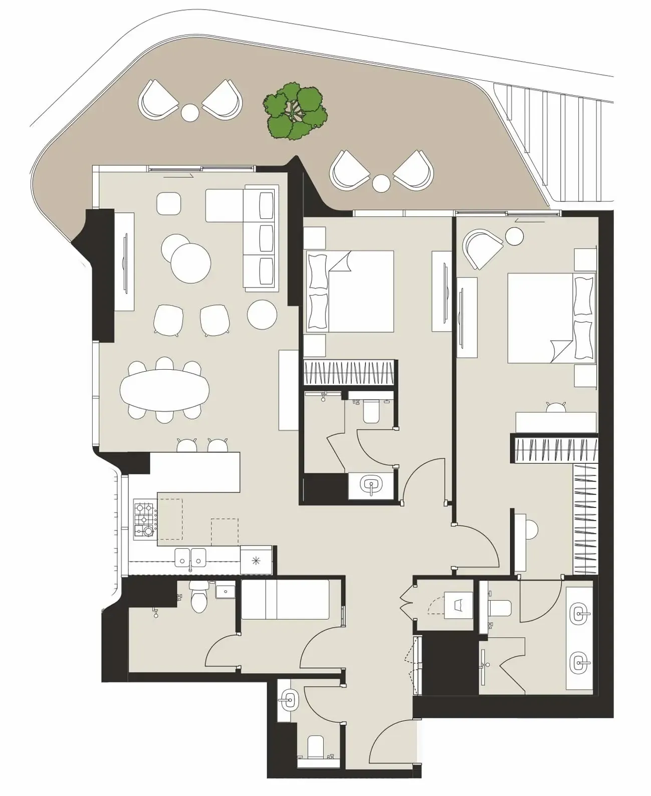 Artistry Two Residences 2 bed floor plan, 1,702 sqft