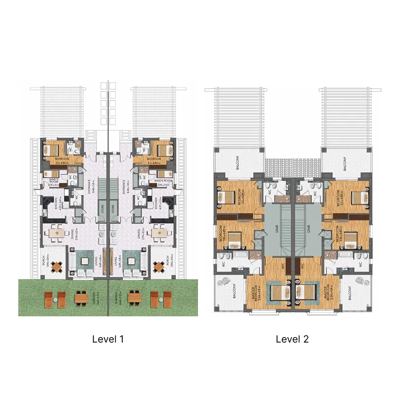 Al Habtoor Polo Resort Villas 4 bed floor plan, 3,418 – 7,835 sqft