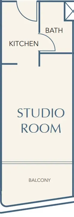 Cove Edition 2 Studio floor plan, 407 sqft