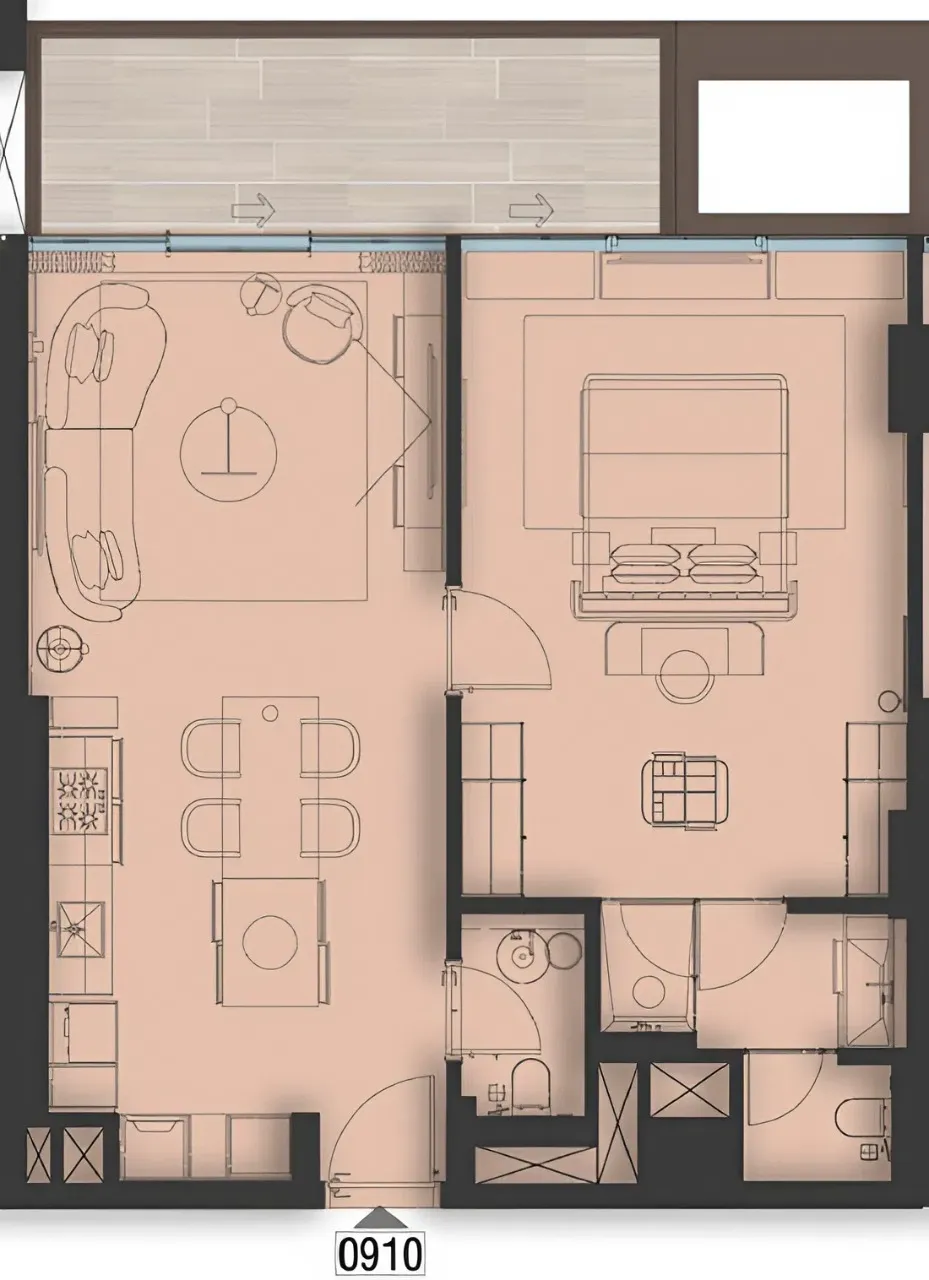 Sea Cliff by Imtiaz 1 bed floor plan, 928 sqft