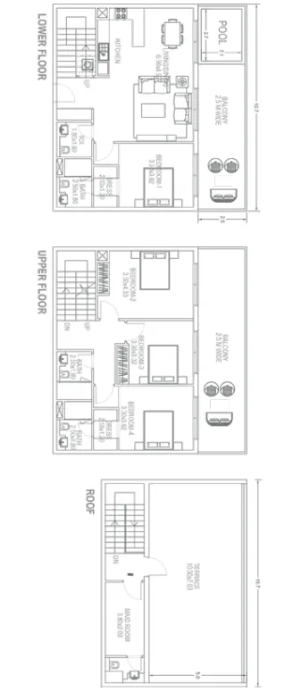 Petalz 4 bed floor plan, 3,368 sqft
