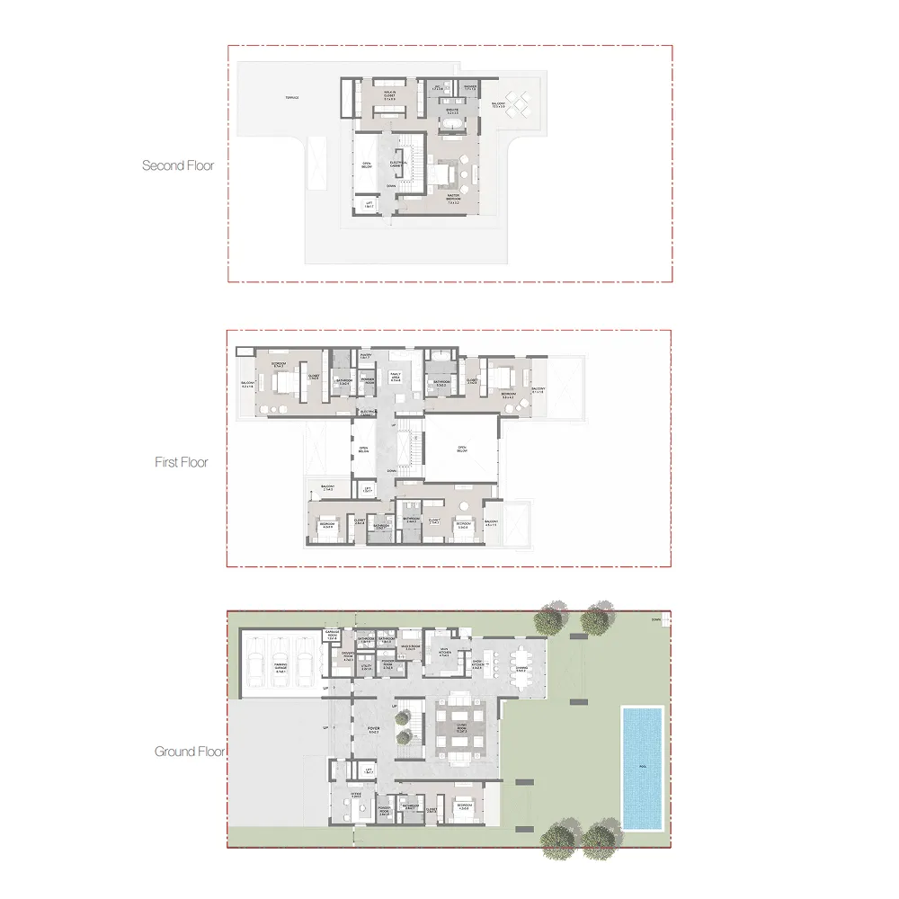 Sobha Siniya Island Villas Phases 1 and 2 6 bed floor plan, 9,740 – 11,250 sqft