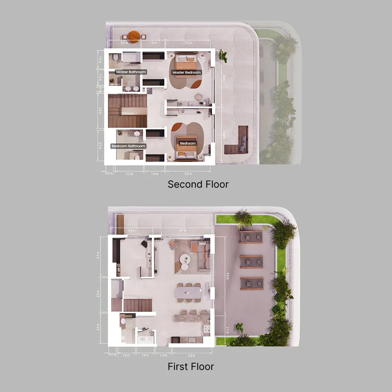 Verdes by Haven 2 bed floor plan, 3,028 sqft