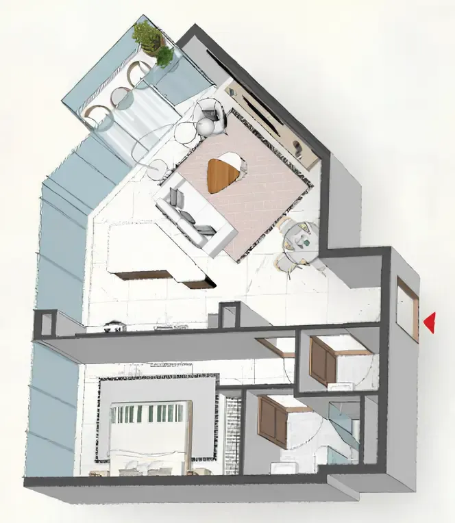 Comfort by Roof 1 bed floor plan, 798 – 1,369 sqft