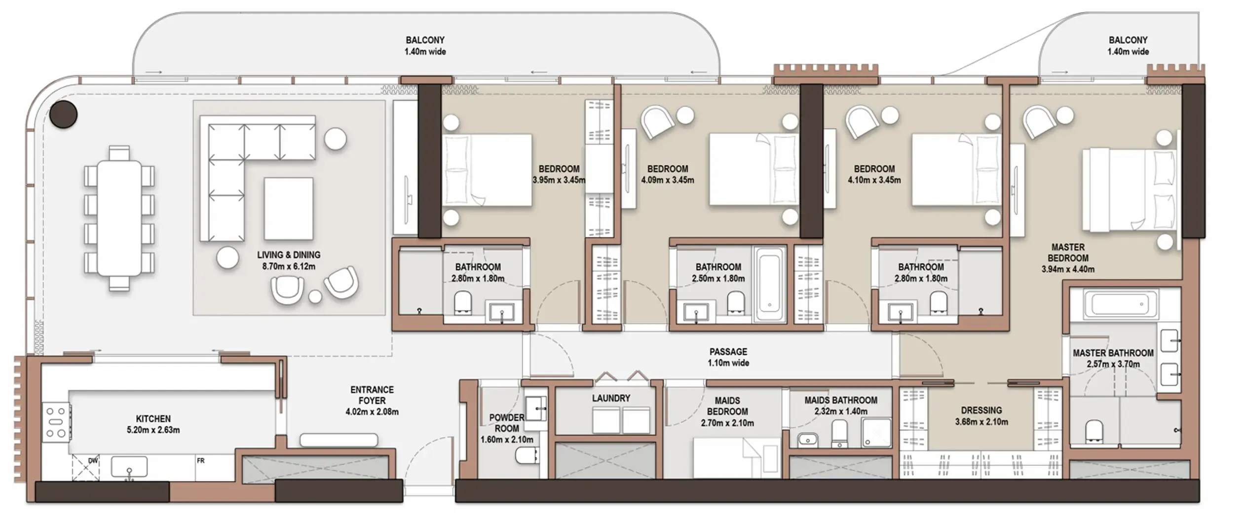 The Edit at d3 4 bed floor plan, 2,771 sqft