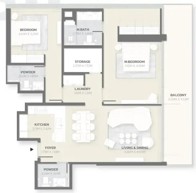 Tonino Lamborghini Residences 2 bed floor plan, 1,505 sqft