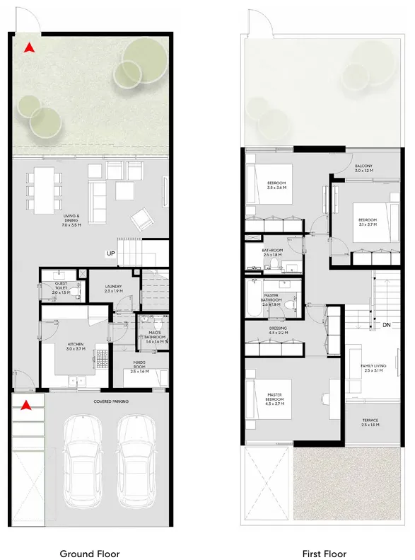 Masaar 3 Sedra 3 bed floor plan, 2,291 – 2,342 sqft