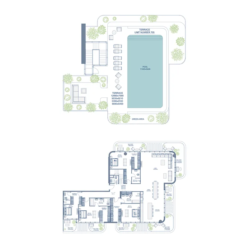 Le Chateau Pietrus 4 bed floor plan, 6,892 sqft