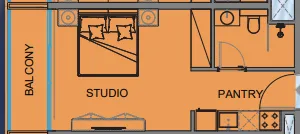 Guzel Towers Studio floor plan, 350 sqft