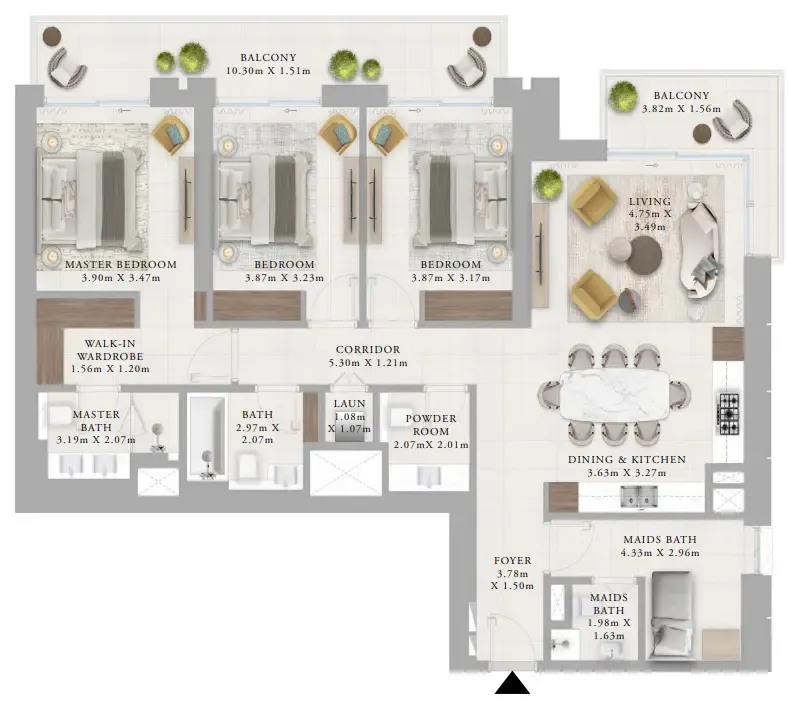 Creek Haven 3 bed floor plan, 1,863 sqft