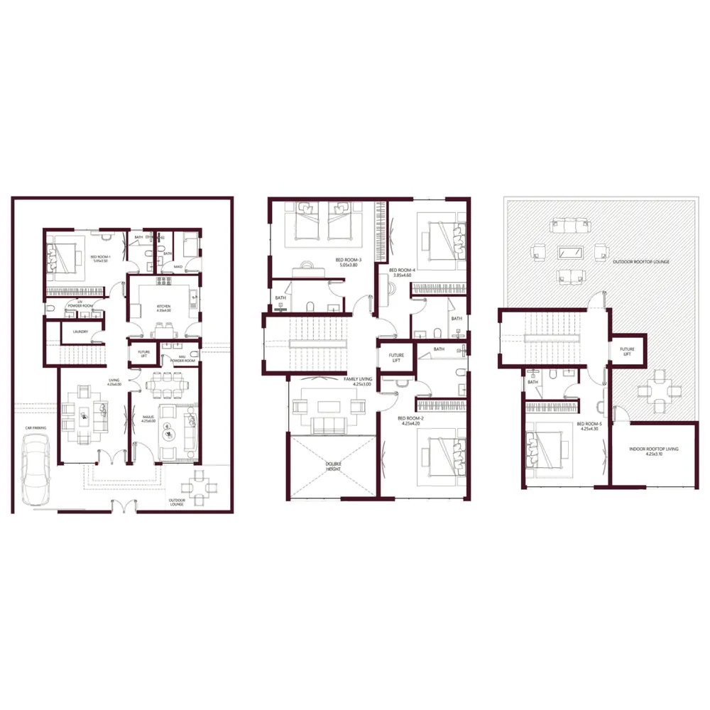 Kabbali Hills 5 bed floor plan, 4,001 sqft