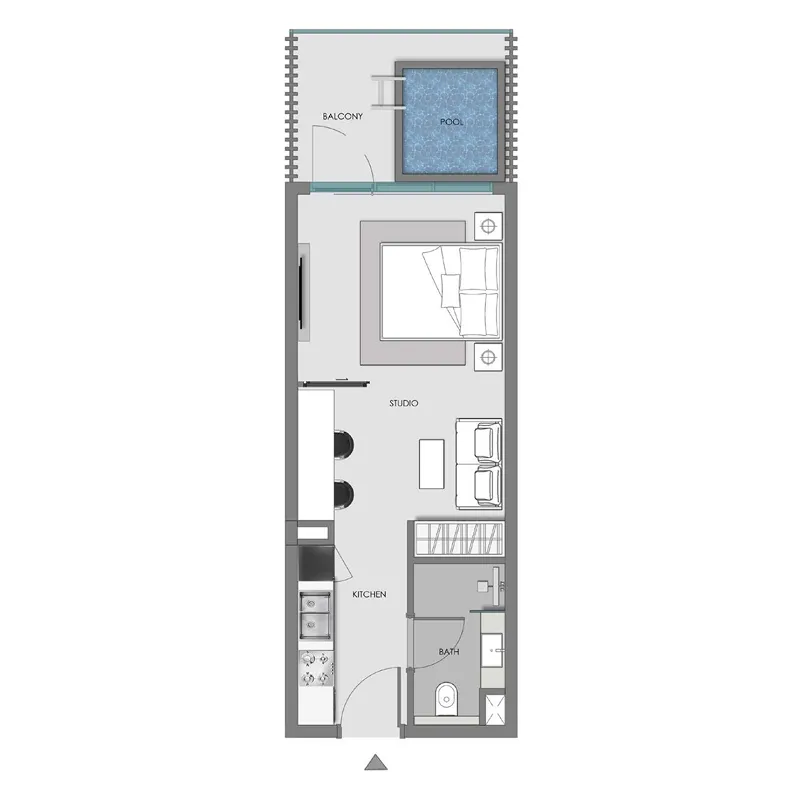 Samana Imperial Garden Studio floor plan, 419 – 441 sqft