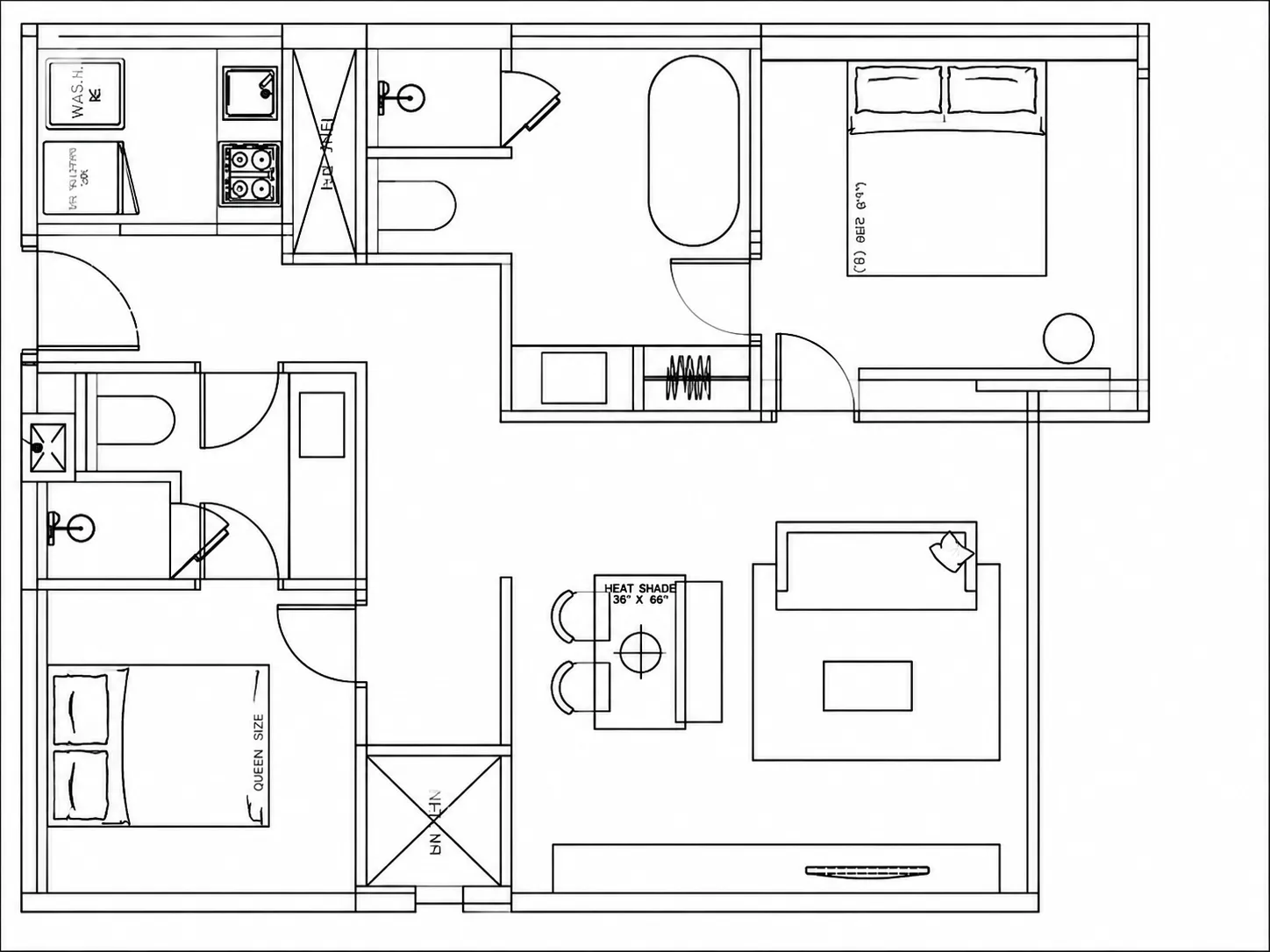 The Zero Nai Yang 2 bed floor plan, 980 sqft