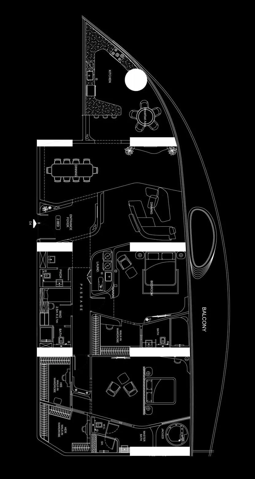 Bugatti Residences by Binghatti 2 bed floor plan, 3,122 sqft