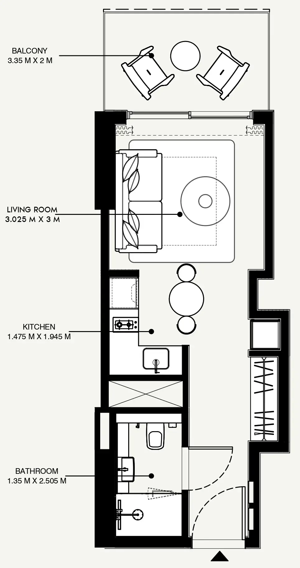 Azizi Venice Studio floor plan, 360 sqft