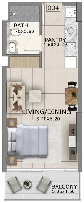 Arlington Park 2 Studio floor plan, 421 sqft
