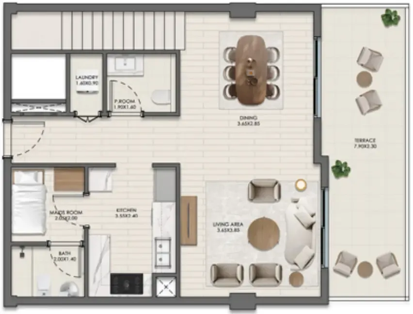 Evelyn on the Park 3 bed floor plan, 1,809 sqft