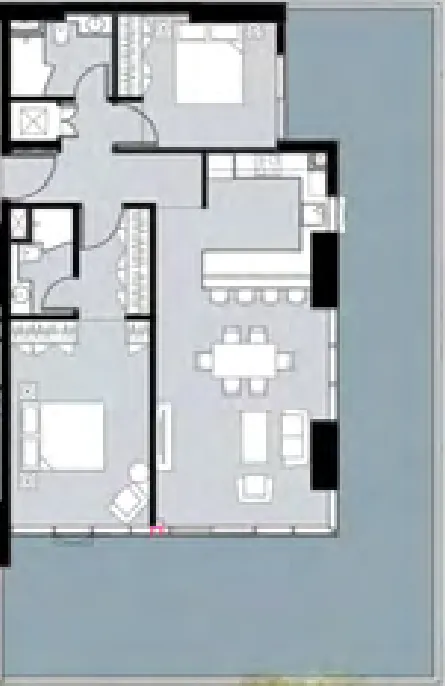 Damac Hills - Golf Gate 2 2 bed floor plan, 2,342 sqft