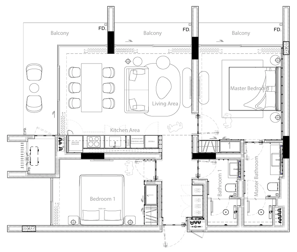 Gardens of Eden - Park Residence 2 bed floor plan, 1,066 – 1,206 sqft