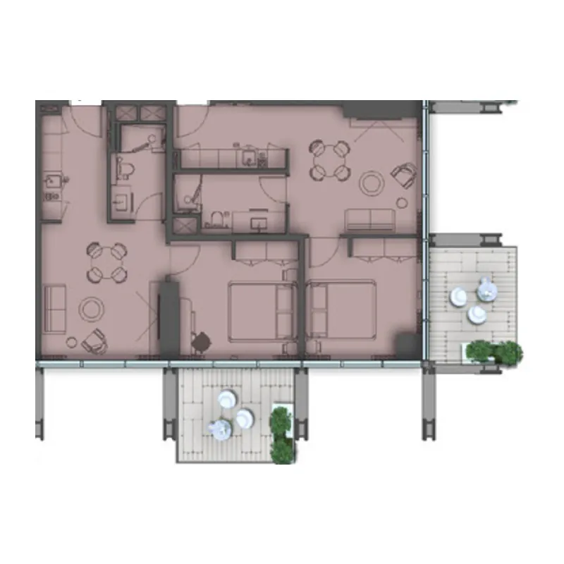 The Symphony by Imtiaz 2 bed floor plan, 1,373 sqft
