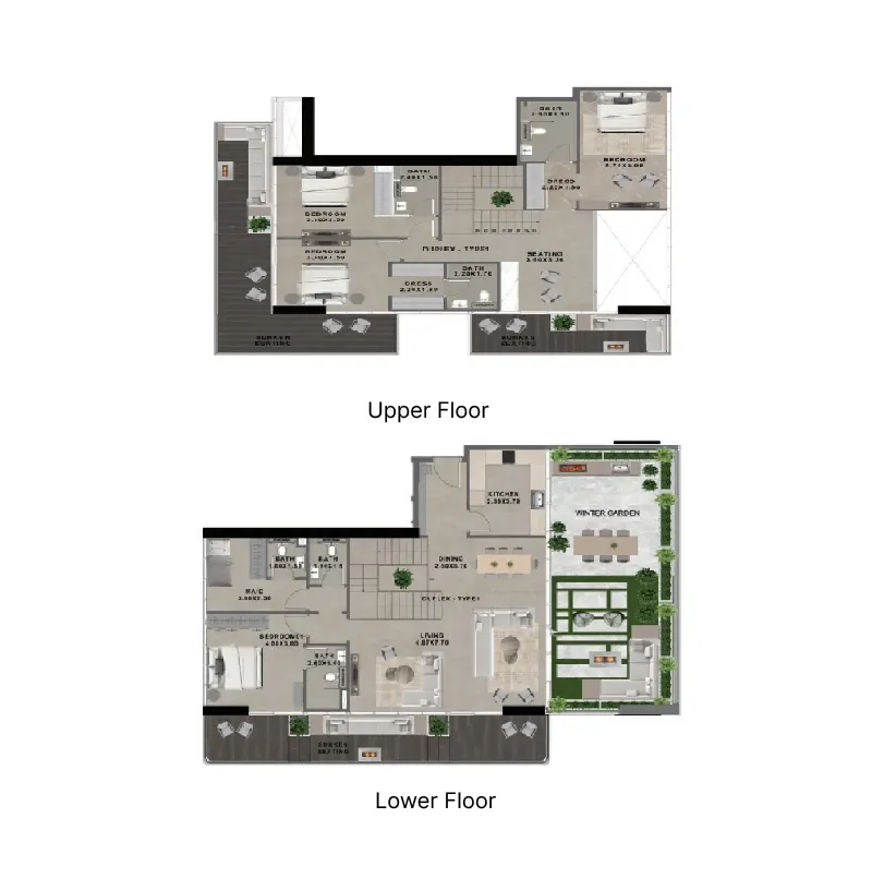 Reef 999 4 bed floor plan, 3,694 sqft