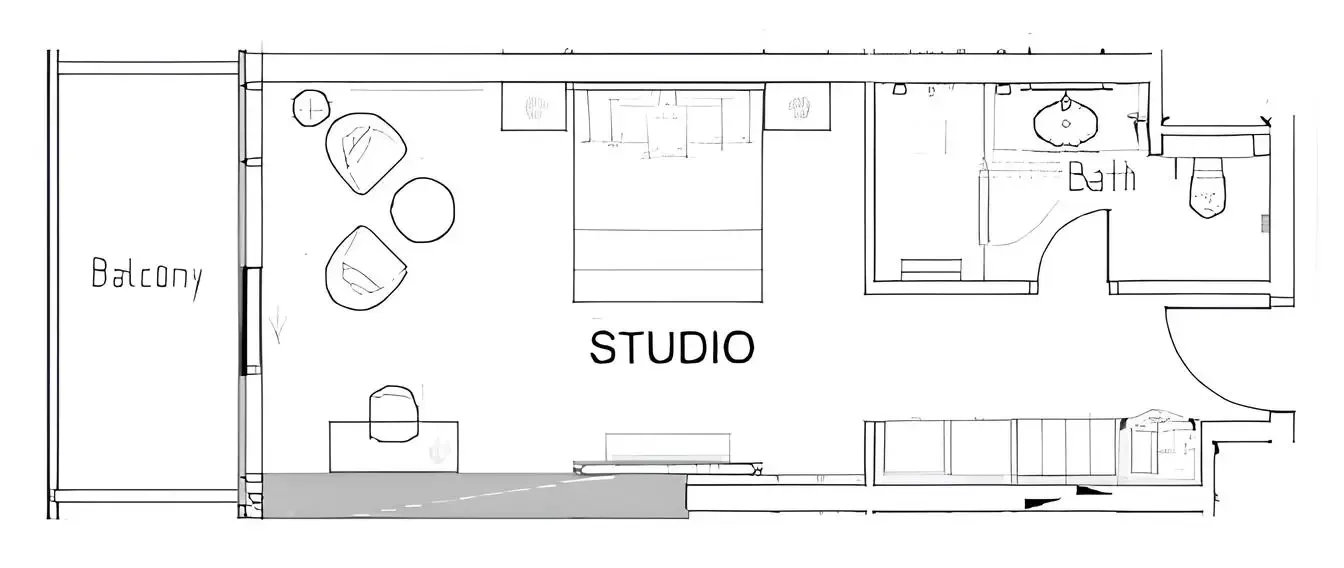 Damac Hills - Artesia Studio floor plan, 495 sqft