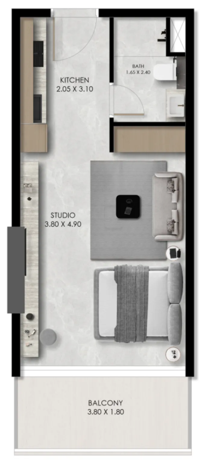Verano by Prescott Studio floor plan, 426 sqft