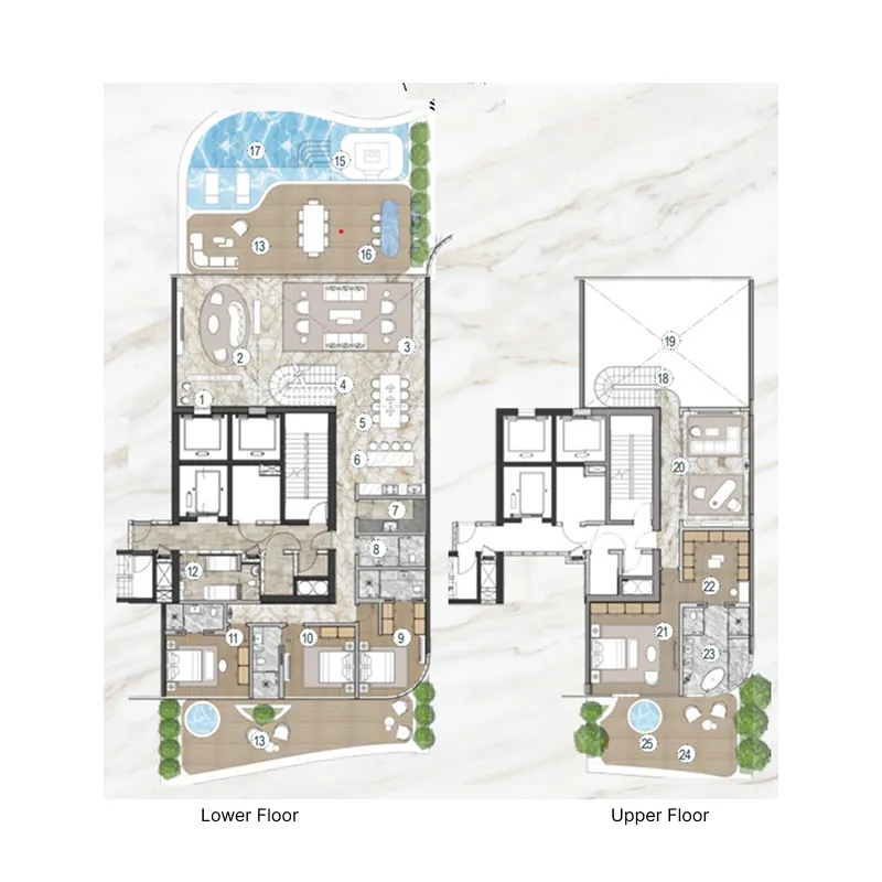 Casa Canal 4 bed floor plan, 6,769 – 6,843 sqft