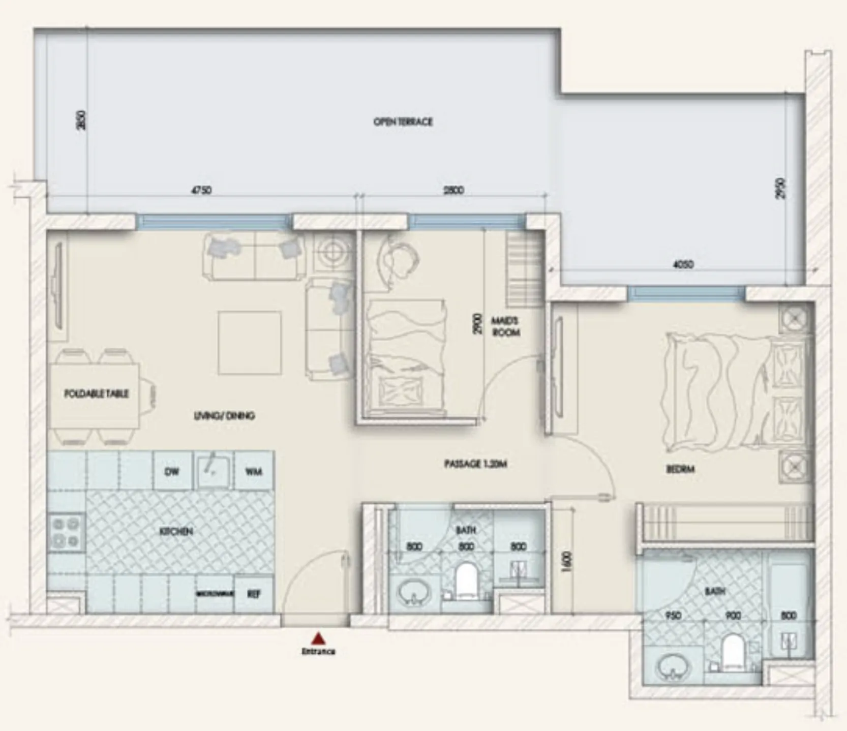 Enaya Residences 1 bed floor plan, 1,152 sqft