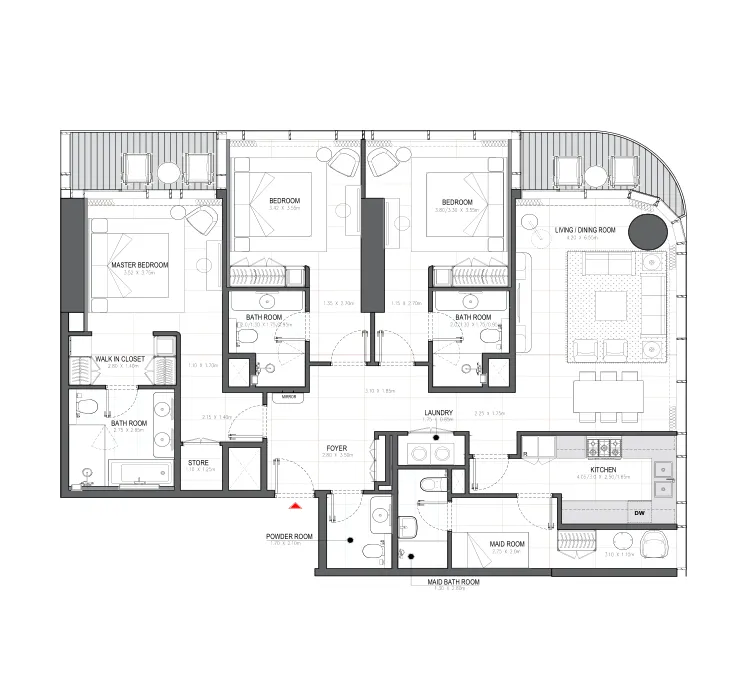 Linar 3 bed floor plan, 1,931 sqft