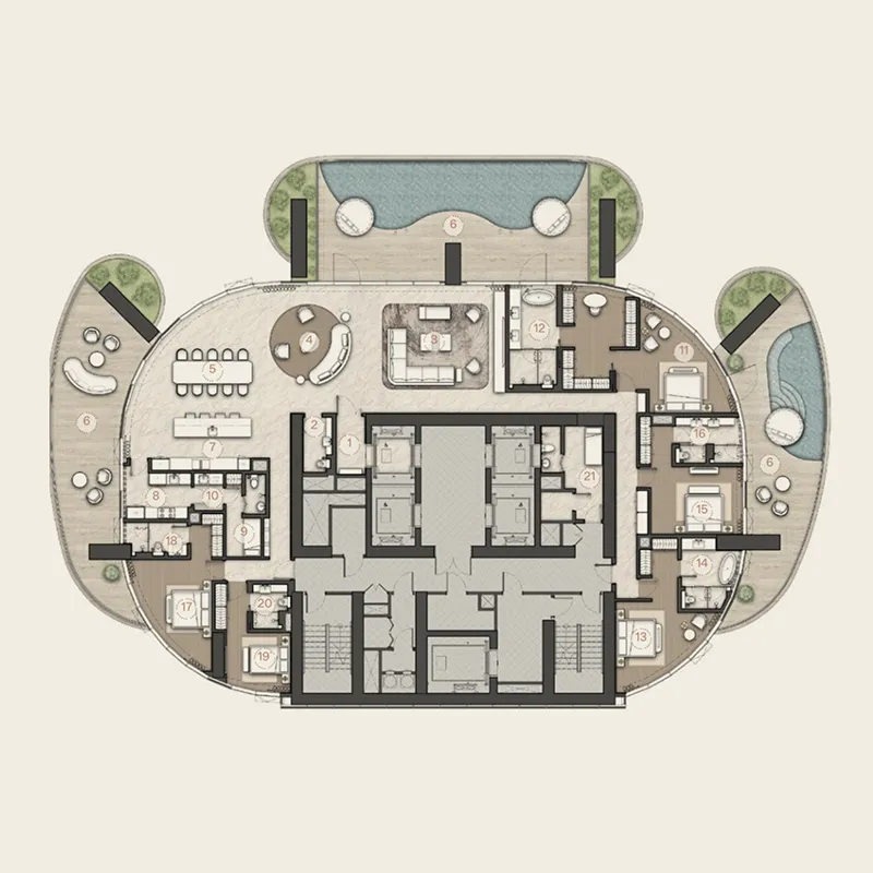 Amali Residences at Business Bay 5 bed floor plan, 7,221 sqft